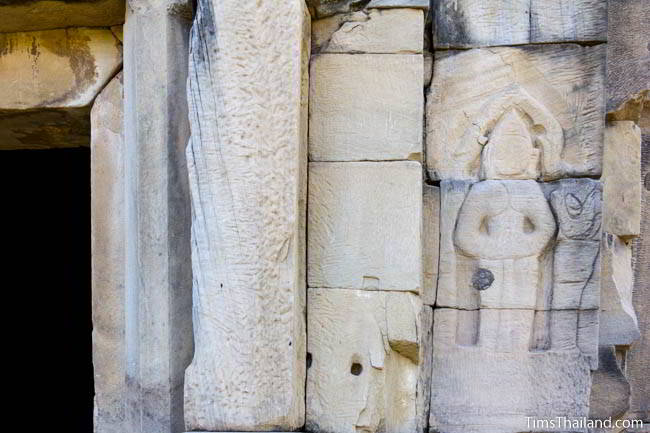 Unfinished carvings at Ban Phluang Khmer ruin in Thailand.