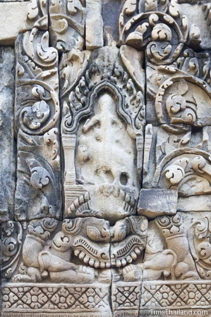 North pediment at Ban Phluang Khmer ruin in Thailand.