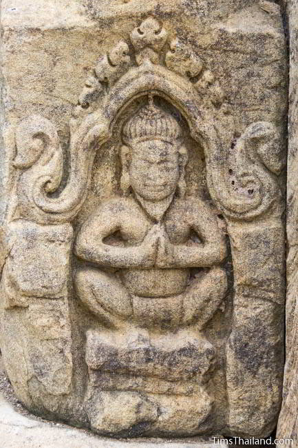 Ruesi carving at Ban Phluang Khmer ruin in Thailand.