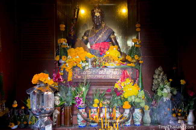 Indra statue inside Khon Kaen's Khmer-style Mahesak Shrine