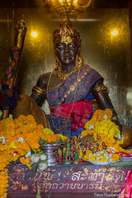 Indra statue inside Khon Kaen's Khmer-style Mahesak Shrine