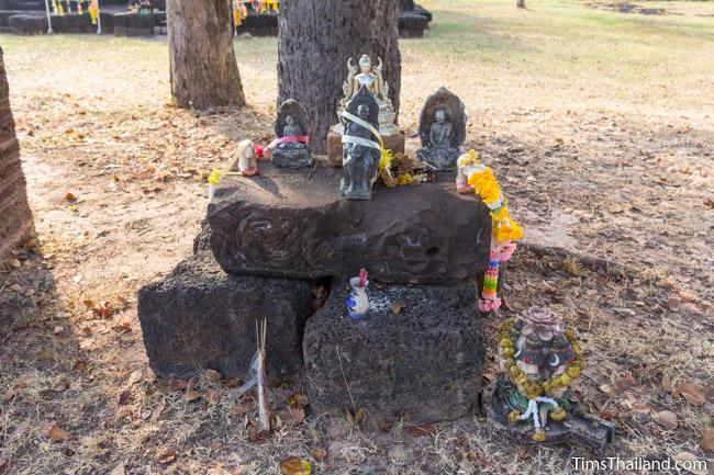 shrine made of broken pilaster at Ku Ban Daeng Khmer ruin