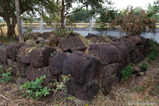 pile of unused blocks from restoration of Ku Buamat Khmer ruin