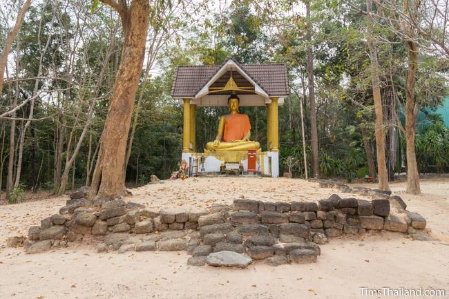 large buddha image at ku ban non ku khmer ruin