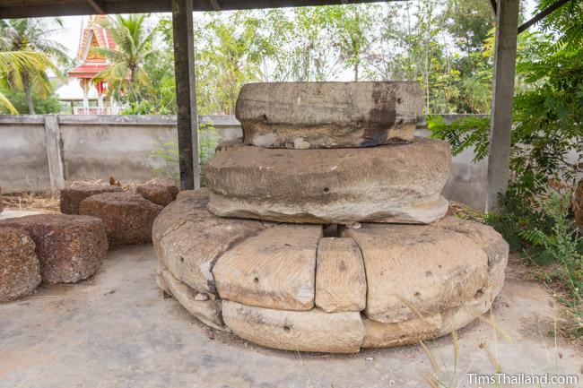 lotus bud top of tower in storage area at Ku Kaew Khmer ruin Khon Kaen