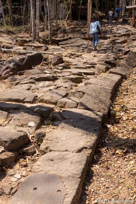 stone walkway below Phra That Phu Phek Khmer ruin