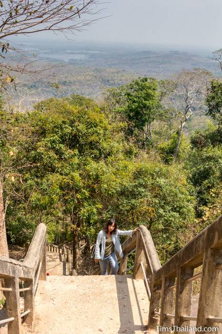 top end of stairway leading to Phra That Phu Phek Khmer ruin