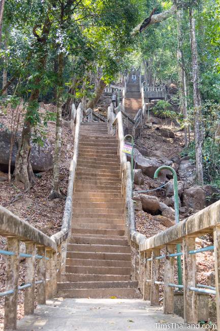 bottom end of stairway leading to Phra That Phu Phek Khmer ruin