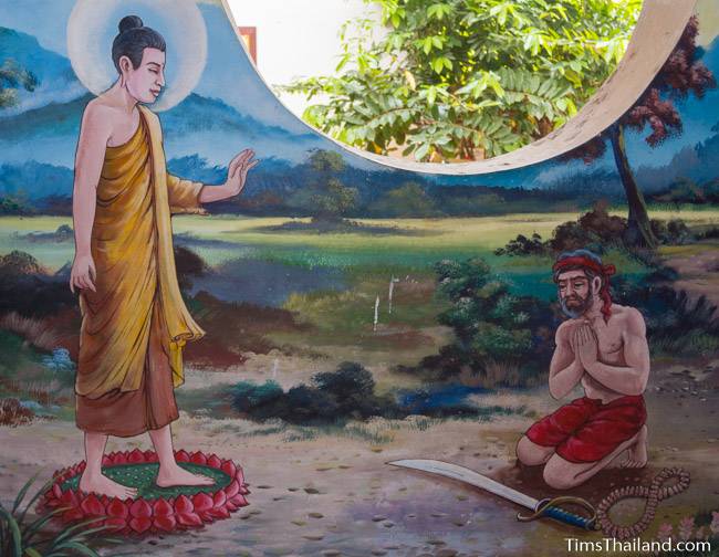 picture of Angulimala on Wat Pho Nontan meditation hall