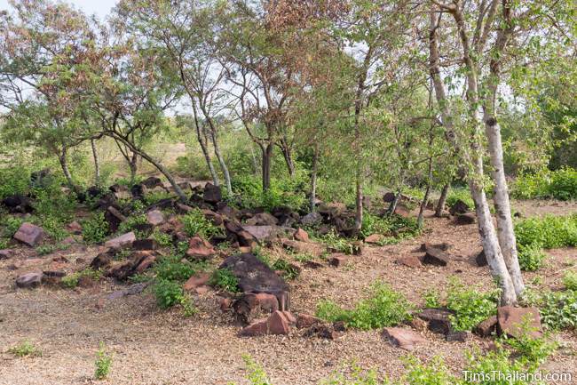 blocks of rubble at Prang Ban Tan Khmer ruin