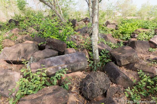 blocks of rubble at Prang Ban Tan Khmer ruin