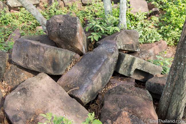 blocks of rubble at Prang Ban Tan Khmer ruin