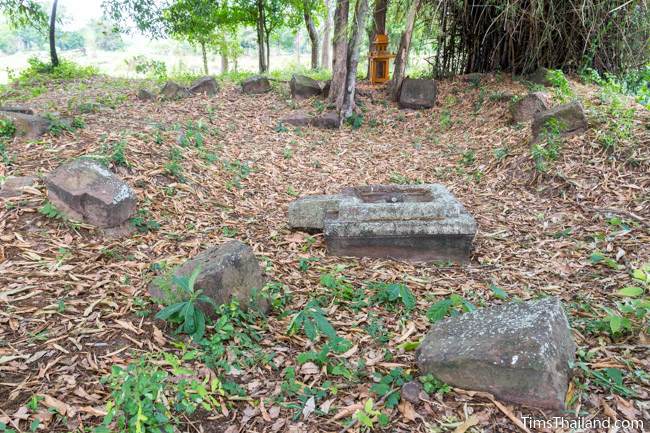 yoni and other blocks at Sop Namman Khmer ruin