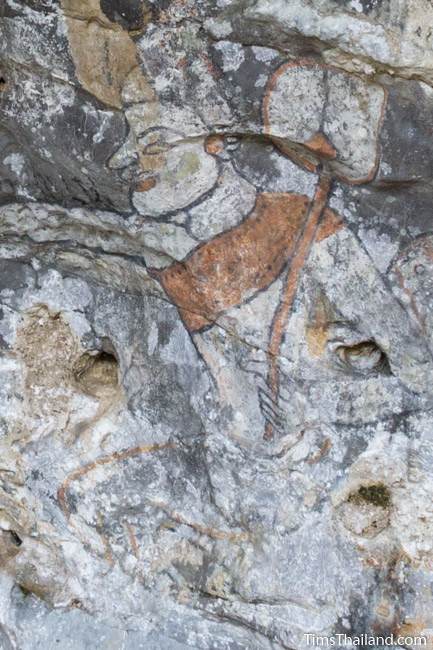 painting of monk at Tham Sam cave