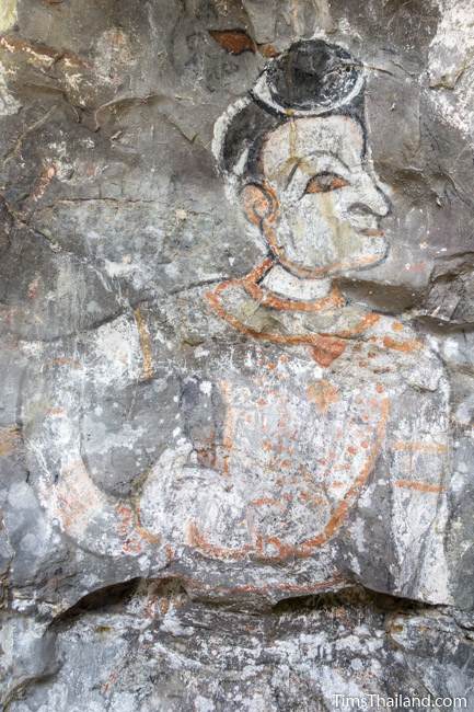 painting of man at Tham Sam cave