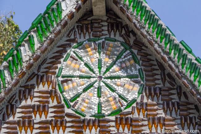 dharma wheel made of bottles at Wat Khuat bottle temple