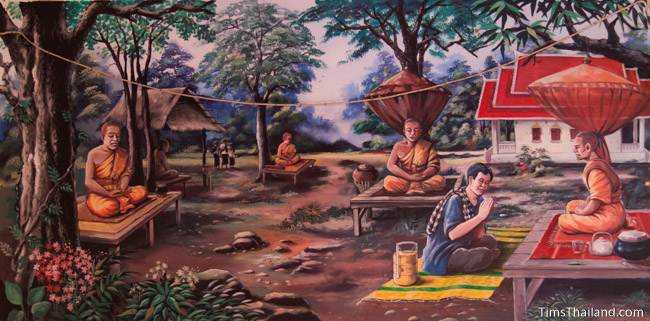 mural of Boon Khao Kam tradition