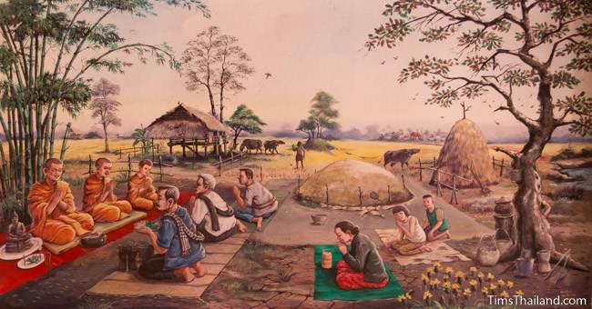 mural of Boon Khun Lan tradition