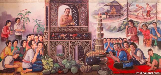 mural of Boon Pha Wet tradition