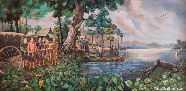 mural of bueng bon lake