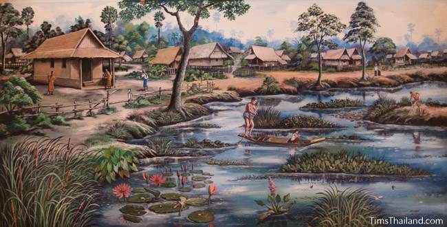 mural of Bueng Kaen Nakhon lake