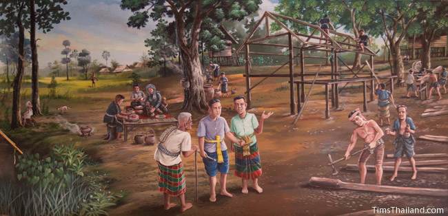 mural of Ban Non Mueang village