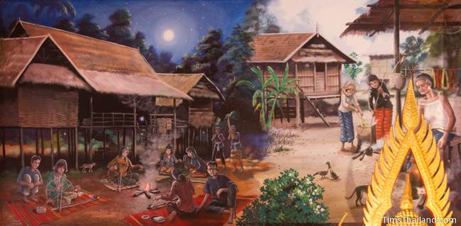 mural of long kuang and long khaek activities