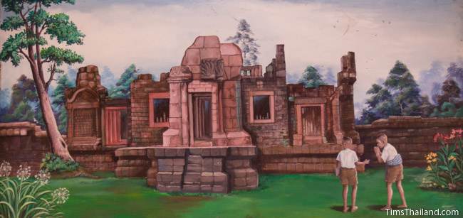 mural of Prasat Puay Noi Khmer ruin