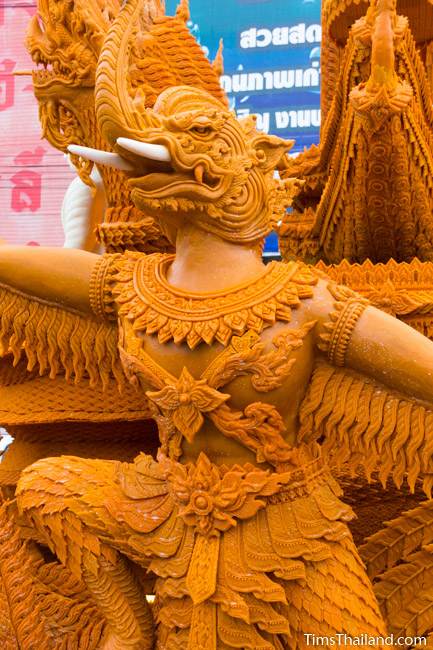 elephant-headed creature on a Khao Phansa candle parade float