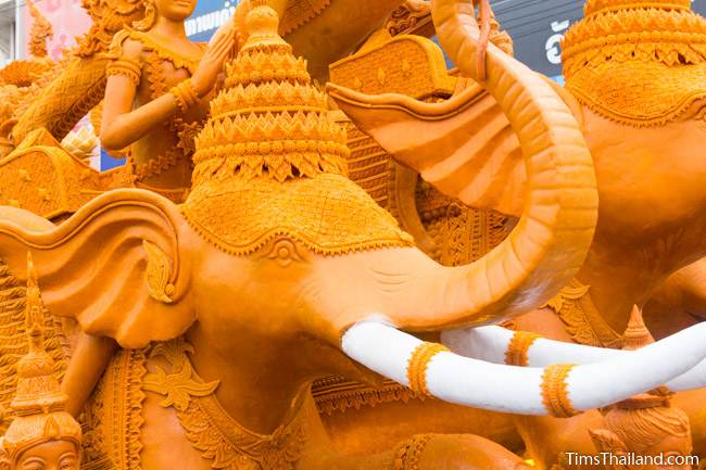 elephant on a Khao Phansa candle parade float