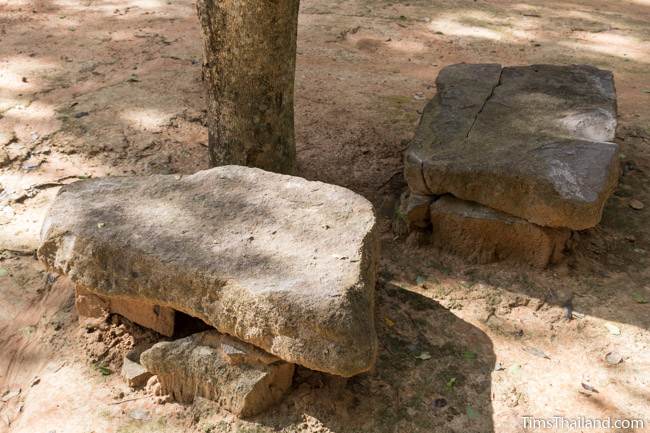 sandstone benches at Ku Kaew Chaiyaram Khmer ruin