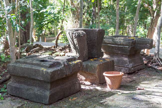 two yoni and lotus bud top at Ku Kaew Chaiyaram Khmer ruin