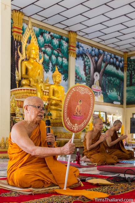 abbot speaking during Kathin celebration