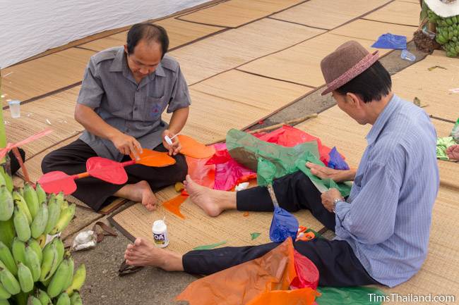 making decorations for Kathin celebration