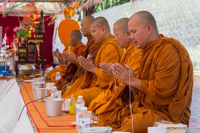 monks giving a blessing for Kathin celebration