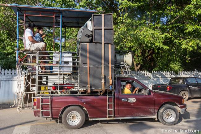 truck full of speakers for Kathin celebration parade