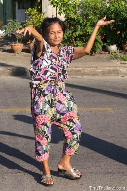 woman dancing in Kathin celebration parade