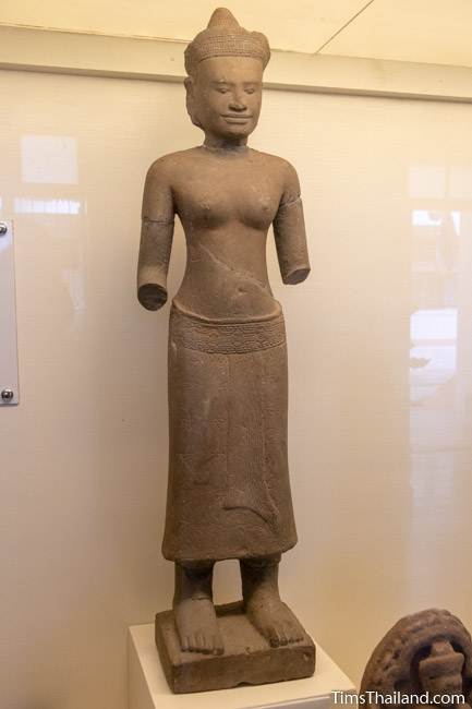 handless devi statue from Phanom Rung Khmer ruin at Maha Viravong National Museum