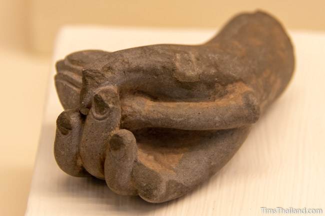 hand from statue from Phanom Wan Khmer ruin at Maha Viravong National Museum