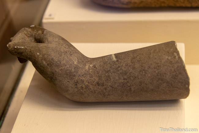 hand from statue from Phanom Wan Khmer ruin at Maha Viravong National Museum