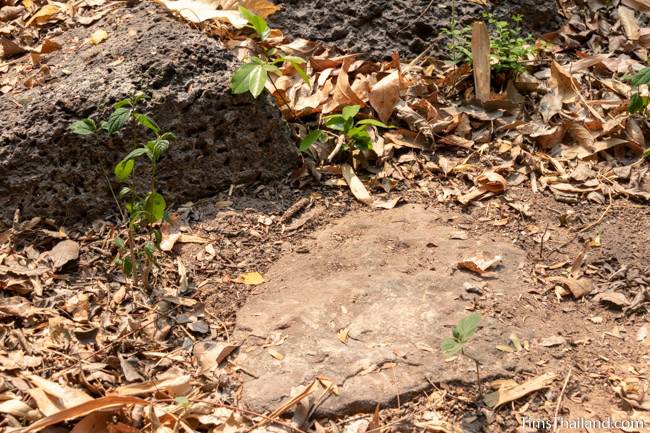 sandstone block buried in the dirt