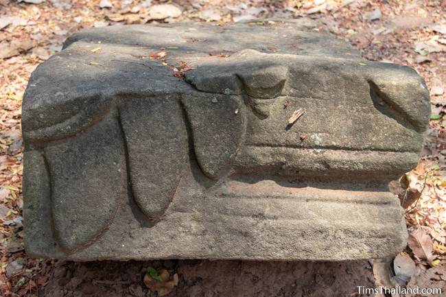 stone with floral pattern carving