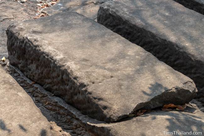 sandstone block with crack in it