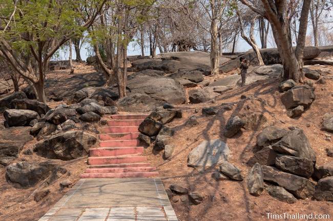 steps leading through sandstone boulders