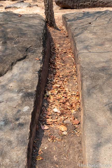 natural split in the sandstone