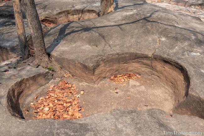 split pothole in sandstone