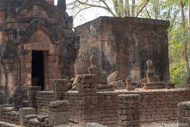 view of platform with old Buddhas on top