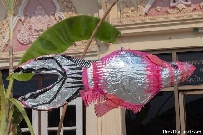 decorative fish hanging at temple