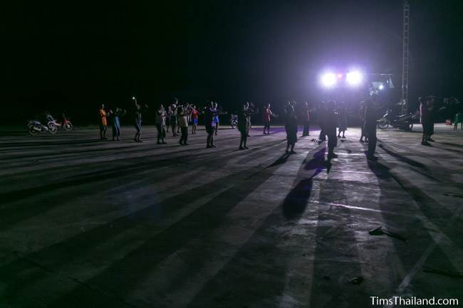 women dancing at night