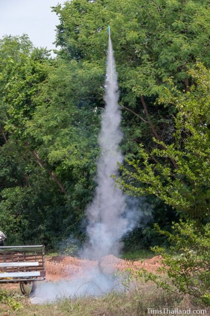 smoky rocket launch
